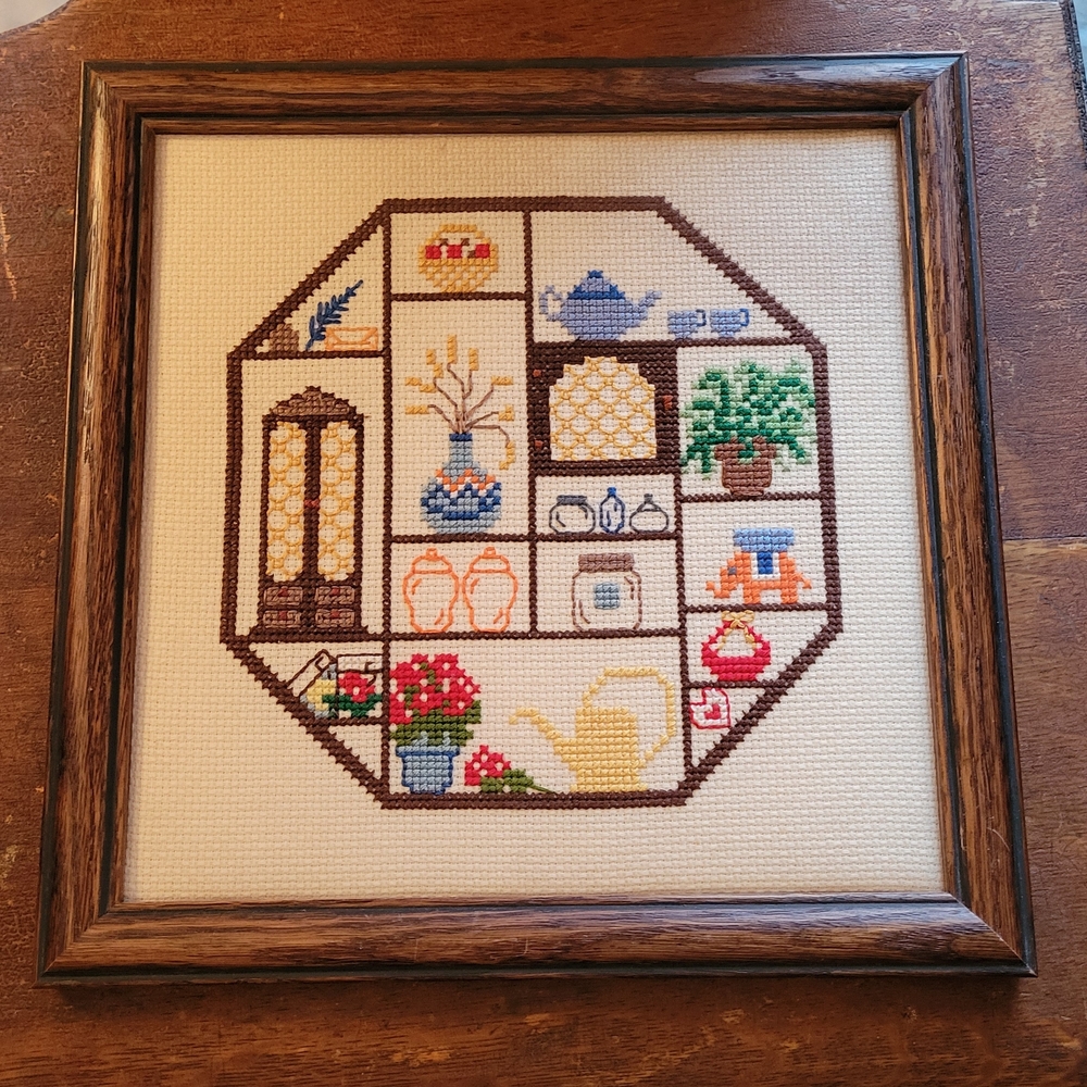 SOLD Framed Cross-Stitch Wall Art
